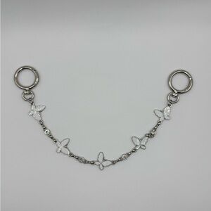 Hand Bag Chain Strap Extende, Pearl & Rhinestone Butterfly